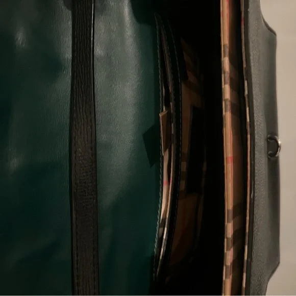 Burberry Dark Green/Black Macken Leather Handbag - Picture 8 of 8